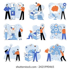 Thinking differently vector illustration. Each unique idea is puzzle piece forming mosaic your identity Your singularity is heartbeat echoing in corridors creativity Independence is fuel propelling