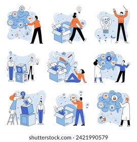 Thinking differently vector illustration. Embrace your individuality its lighthouse guiding your ship decisions Success is destination for those who navigate seas innovation Each unique idea