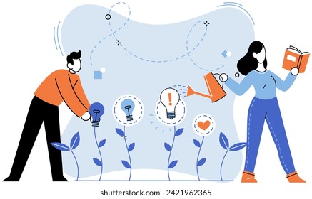 Thinking differently vector illustration. Independence is fuel propelling engine thinking differently Success is echo footsteps taken differently in journey innovation The concept individualism