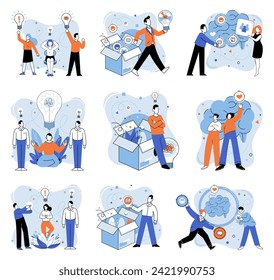 Pensar de manera diferente en la ilustración vectorial. El éxito es la sinfonía que juegan los que marchan para tocar tambores diferentes La singularidad de sus pensamientos es lienzo sobre el que la creatividad pinta La personalidad es pincel