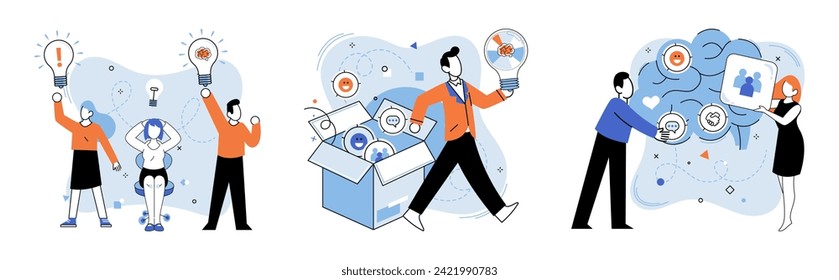 Thinking differently vector illustration. Unleash your creativity its key to making decisions differently The thinking differently metaphor is compass guiding you to innovation Your personality