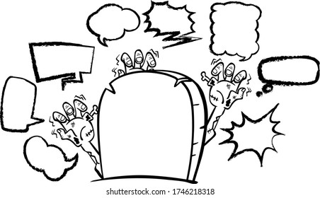 Thinking doodle black line isolated on white background illustration