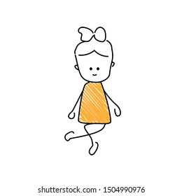 Thinking emoji character. Editable line thinking character.