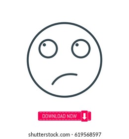 Thinking emoji icon, vector