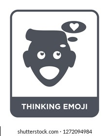 thinking emoji icon vector on white background, thinking emoji trendy filled icons from Emoji collection, thinking emoji simple element illustration