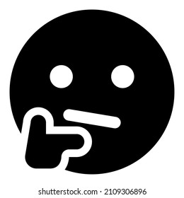 thinking emoticon icon with black color