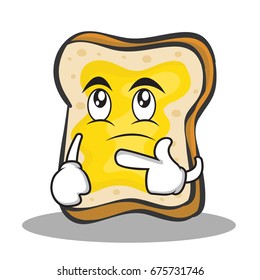 Thinking face bread character cartoon