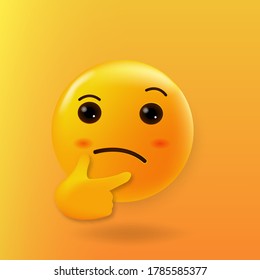  Thinking face cute emoji for smart