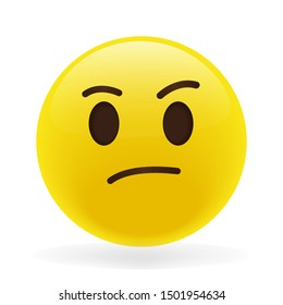 Thinking face emoji. Cartoon emoji. 3d style vector illustration isolated on white background.
