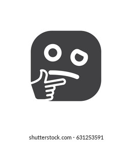 Thinking Face emoji. glyph icon, vector emoticon