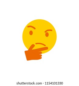Thinking face emoji . Guess emotion face vector