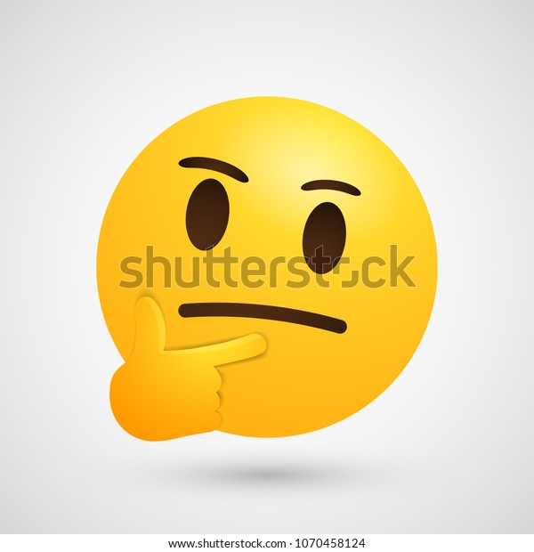 Denkende Gesicht Emoji Im Modernen Stil Stock Vektorgrafik Lizenzfrei