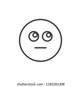 Thinking face emoji outline icon. linear style sign for mobile concept and web design. Face With Rolling Eyes emoticon simple line vector icon. Symbol, logo illustration. Pixel perfect vector graphics