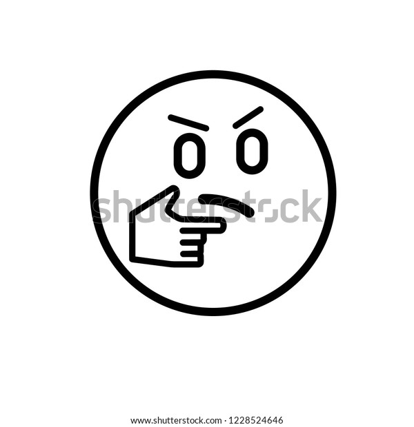 Thinking Face Emoji Outline Icon Linear Stock Vector (royalty Free 