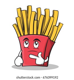 Thinking Face French Fries Cartoon Character Stock Vector (Royalty Free