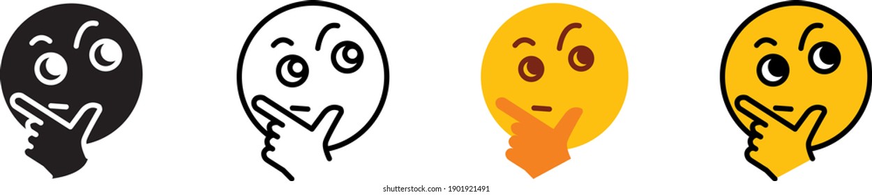 Thinking face icon , vector