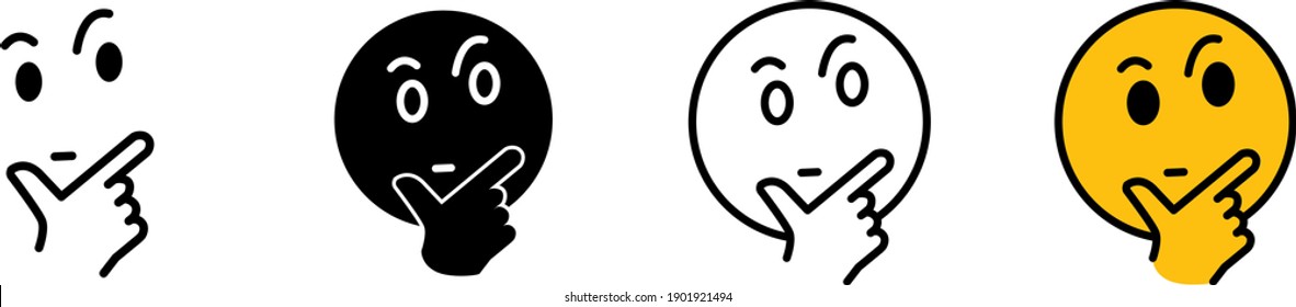 Thinking face icon , vector