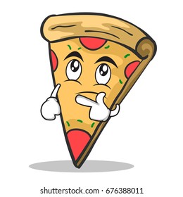 Thinking face pizza character cartoon