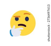 Thinking face think wondering questioning question why face emoji symbol sign icon vector illustration isolated flat	