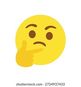 Pensar cara pensar preguntarse pregunta por qué cara emoji símbolo signo icono Ilustración vectorial aislado plana