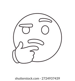 Pensar cara pensar preguntarse pregunta por qué cara emoji símbolo signo icono Ilustración vectorial aislado plana