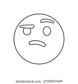Pensar cara pensar preguntarse pregunta por qué cara emoji símbolo signo icono Ilustración vectorial aislado plana