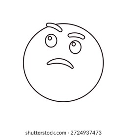 Pensar cara pensar preguntarse pregunta por qué cara emoji símbolo signo icono Ilustración vectorial aislado plana