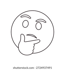 Pensar cara pensar preguntarse pregunta por qué cara emoji símbolo signo icono Ilustración vectorial aislado plana