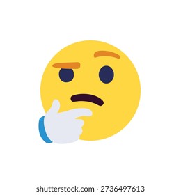 Thinking face think wondering questioning question why face emoji symbol sign icon vector illustration isolated flat	