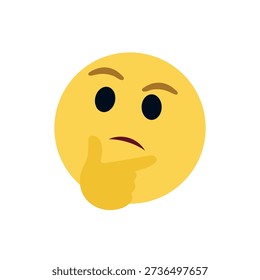 Thinking face think wondering questioning question why face emoji symbol sign icon vector illustration isolated flat	