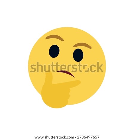 Thinking face think wondering questioning question why face emoji symbol sign icon vector illustration isolated flat	