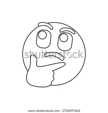 Thinking face think wondering questioning question why face emoji symbol sign icon vector illustration isolated flat	