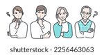 Thinking family simple vector illustration material