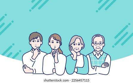 Thinking family simple vector illustration material