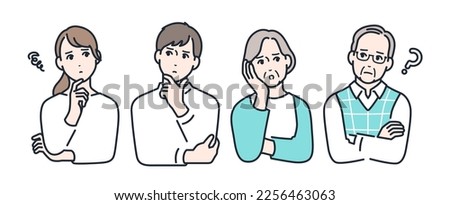 Thinking family simple vector illustration material