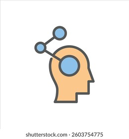 Thinking filled outline icon. Thinking color line illustration.
