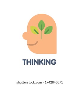 Thinking flat icon style illustration design on white background eps.10