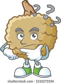 Thinking fresh marolo fruit character mascot in cartoon