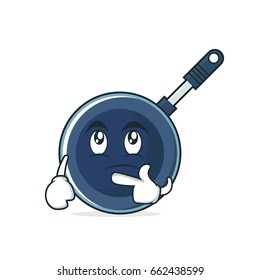 Thinking frying pan vector illustration
