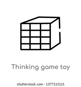 thinking game toy vector line icon. Simple element illustration. thinking game toy outline icon from toys concept. Can be used for web and mobile