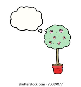 thinking garden tree cartoon