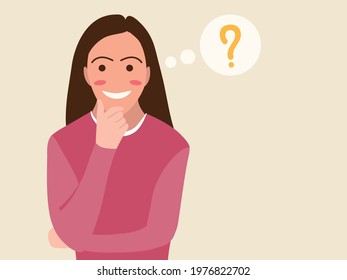 Thinking gesture with cute cartoon character.