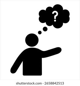 Ilustración vectorial de icono de glifo pensante