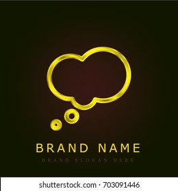 Thinking golden metallic logo