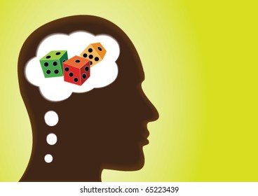Thinking Head â?? Depicting Risk, Luck, Uncertain, Jackpot and gamble