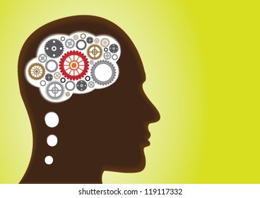 Thinking Head Gears and Cogs - Creativity, Brainstorm and functioning of the human brain