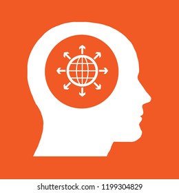 Thinking Head, Human head, business and motivation icon set suitable for info graphics, websites and print media, stock vector illustration, EPS10.