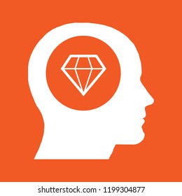 Thinking Head, Human head, business and motivation icon set suitable for info graphics, websites and print media, stock vector illustration, EPS10.