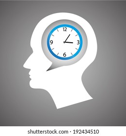 Thinking Head time Vector illustration