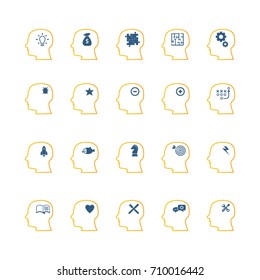 Thinking Heads Icon set . vector eps 10